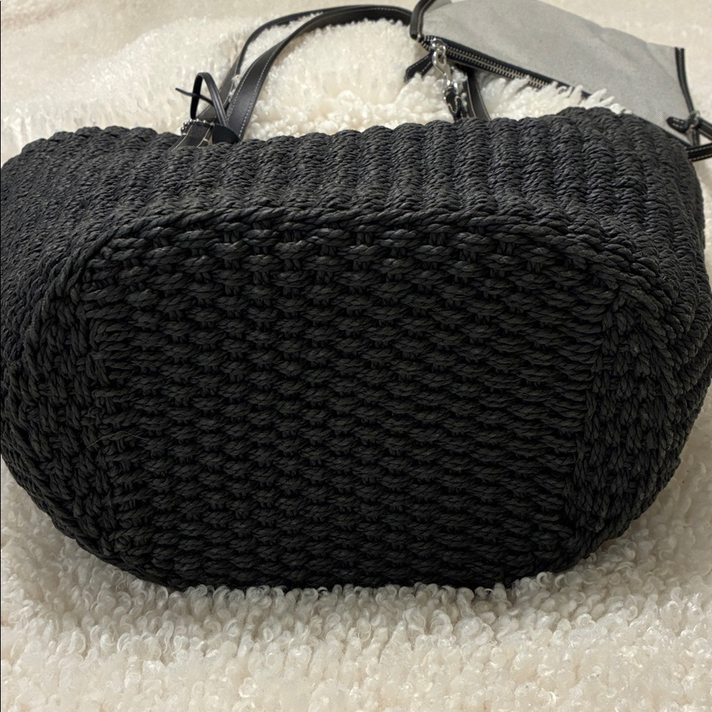 Coach Large Black woven Straw Tote - Picture 5 of 12